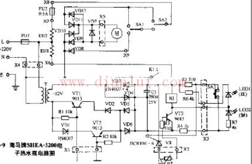 Hippocampus SHEA-3200 electronic thermos circuit principle