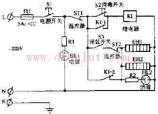 Lilong brand RTP-50 multi-function kitchen tea set disinfection cabinet circuit schematic