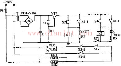 Wanhe XD40-A type electric heat disinfection cabinet circuit schematic