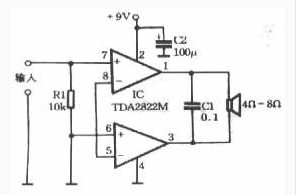 TDA2822 simple integrated circuit