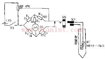 MF53--type thermistor point thermometer circuit schematic