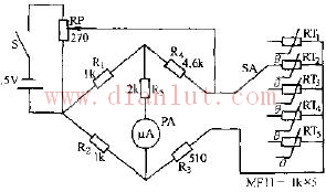 MF53--type thermistor thermometer circuit schematic