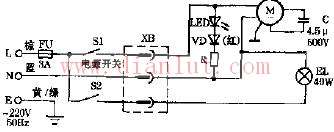 Yijia CJX-150A type thousand wing turbine range hood circuit schematic