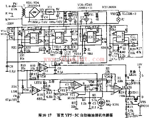 Braun YP5-5C automatic range hood circuit schematic