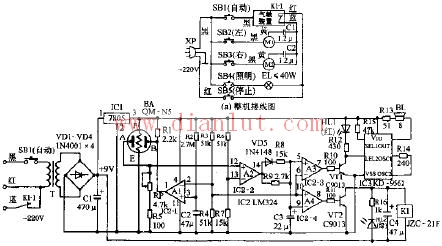 Jinlong CPT-8A monitoring automatic range hood circuit schematic