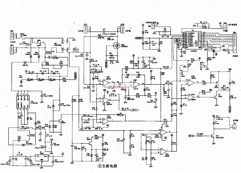Pentium induction cooker circuit schematic composed of S3F9454