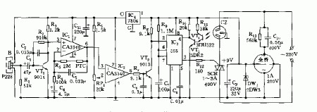 Based on 555 pyroelectric infrared sensing and light control delay power saving socket circuit