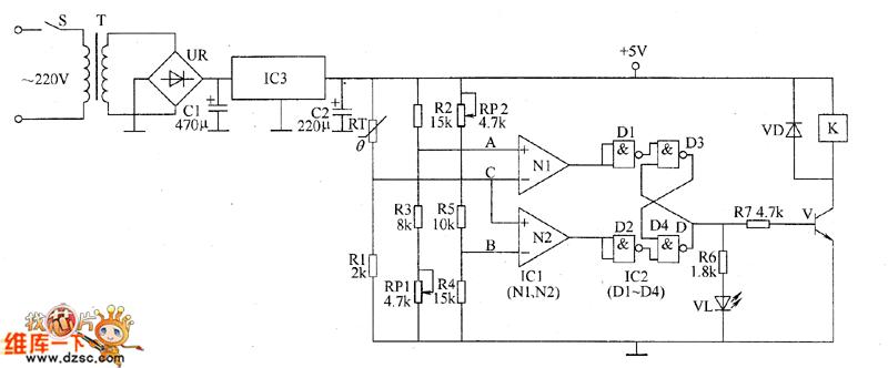 Automatic temperature controller circuit diagram