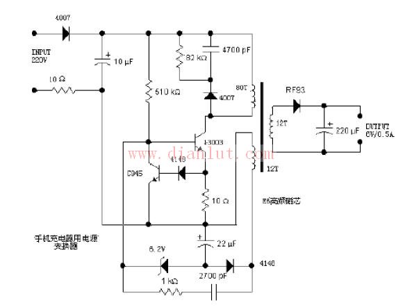 Mobile phone charger circuit schematic and universal charger