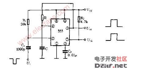 Monostable circuit diagram of dual output