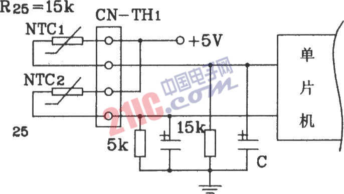 Panasonic split air conditioner single-chip temperature control loop connection circuit schematic