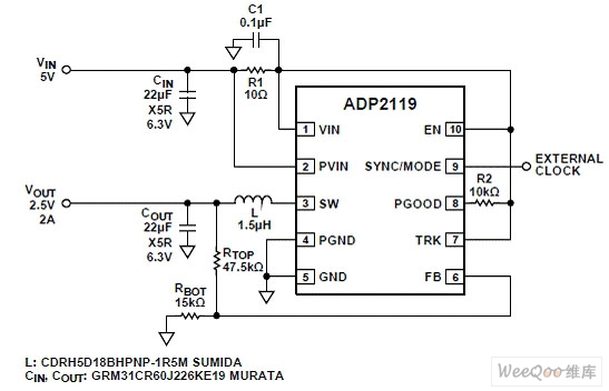 ADP2119 typical application circuit (1)