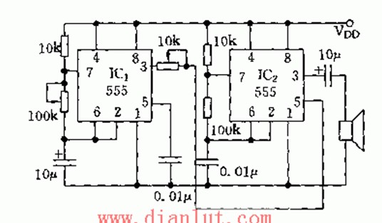 Two-tone alarm circuit design of 555 design