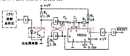 Single board machine automatic reset circuit based on NE555