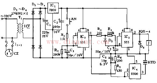 Safety electric iron rack circuit based on 555
