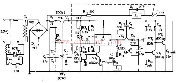 Rice cooker automatic controller circuit based on 555