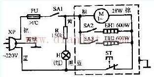 Yale FB-12A cooling and heating fan circuit