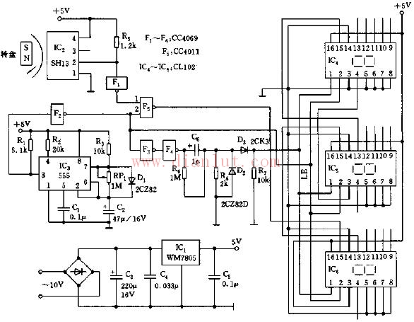 Integrated digital tachometer circuit diagram