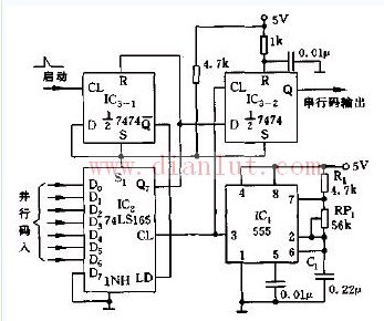 Seven-bit parallel serial code conversion circuit