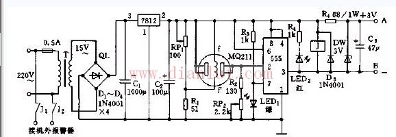 Toxic and harmful gas alarm circuit