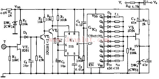 Touch volume automatic regulator circuit diagram