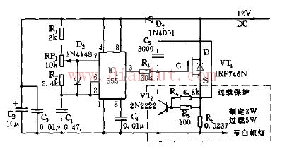 Automotive DC lamp dimmer circuit schematic