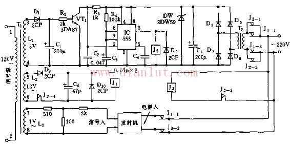 Sounder sound remote control switch circuit using 555 circuit
