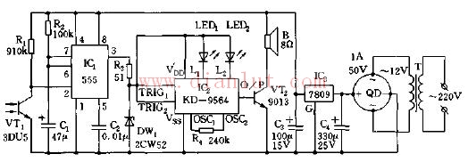 555 integrated photoelectric shooting automatic sound and light reporting target circuit