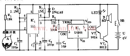 Anti-theft alarm circuit using 555 integrated circuit