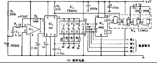 Infrared remote control circuit schematic