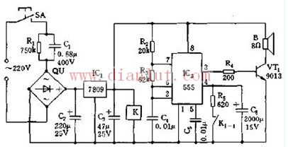 Refrigerator opening time is too long reminder circuit design
