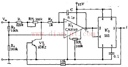 Linear voltage to frequency converter circuit