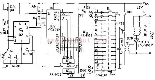 Natural wind circuit schematic with long timing