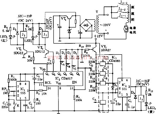 Briefly introduce the principle circuit diagram of the electric fan automatic program controller