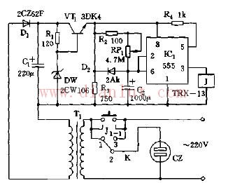 Discuss the working principle and circuit diagram of the breeze ceiling fan timer