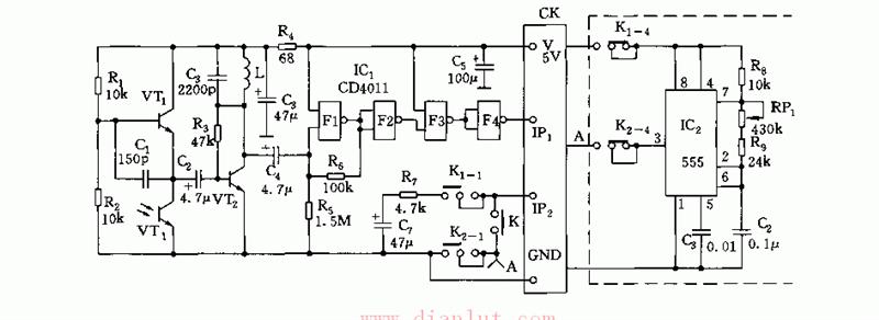 Talking about the principle circuit diagram of the photogun of 555 additional continuous shooting function