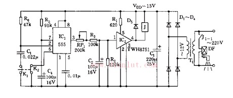 555 urinal flushing water saving device circuit diagram