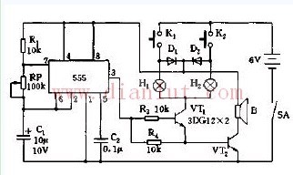 Bicycle turning direction lamp circuit