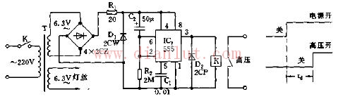 High voltage delay turn-on circuit
