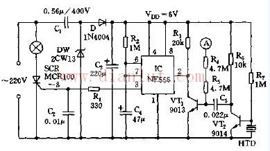 Touch, voice control dual function delay light circuit