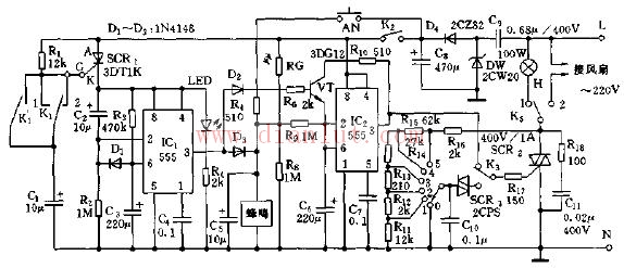 Simple circuit diagram of "empty city meter" anti-theft alarm