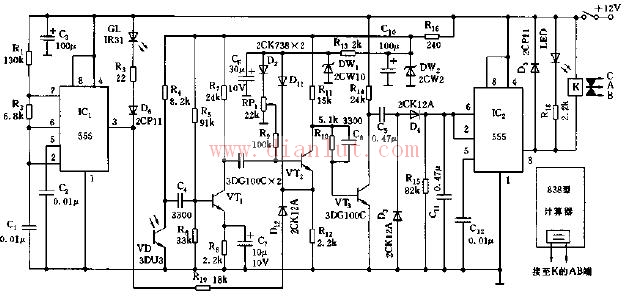 Production line automatic counting device circuit