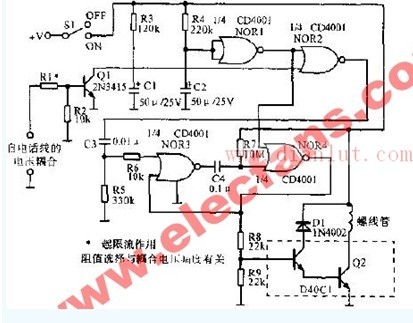 Circuit diagram of telephone call counter