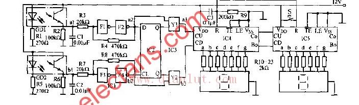 Reversible counter circuit schematic