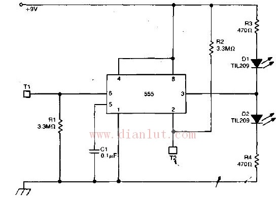 Touch trigger bistable circuit schematic