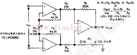 LMC6062 instrumentation amplifier circuit diagram