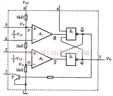 Integrated circuit timer 555 internal structure circuit