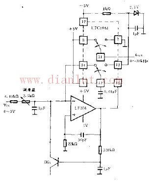 Principle of voltage and frequency proportional conversion circuit