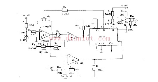 Voltage, frequency (inverse proportional) conversion circuit