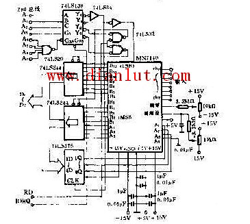 Circuit using AD data conversion chip to complete AD conversion